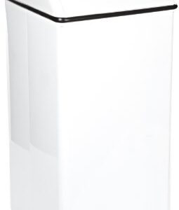 Hamper and swing top receptacle, white