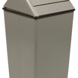 Hamper and swing top receptacle, stainless steel