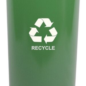 Recycling unit, 2 each 7" round openings, 2 liners, green