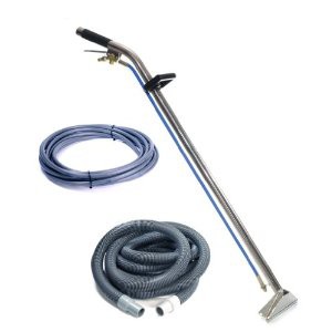 12" Stainless Steel Single Bend, 1-Jet Wand with 15 Ft. Vaccum and Solution Hoses