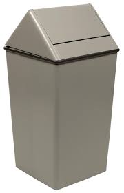 Hamper and swing top receptacle, slate